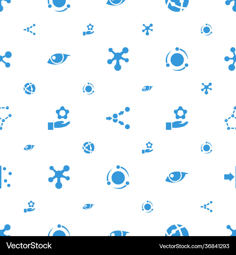 Particle icons pattern seamless white background Vector Image