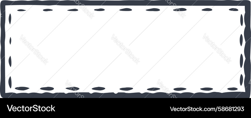 Rectangular frame with dashed inner border Vector Image