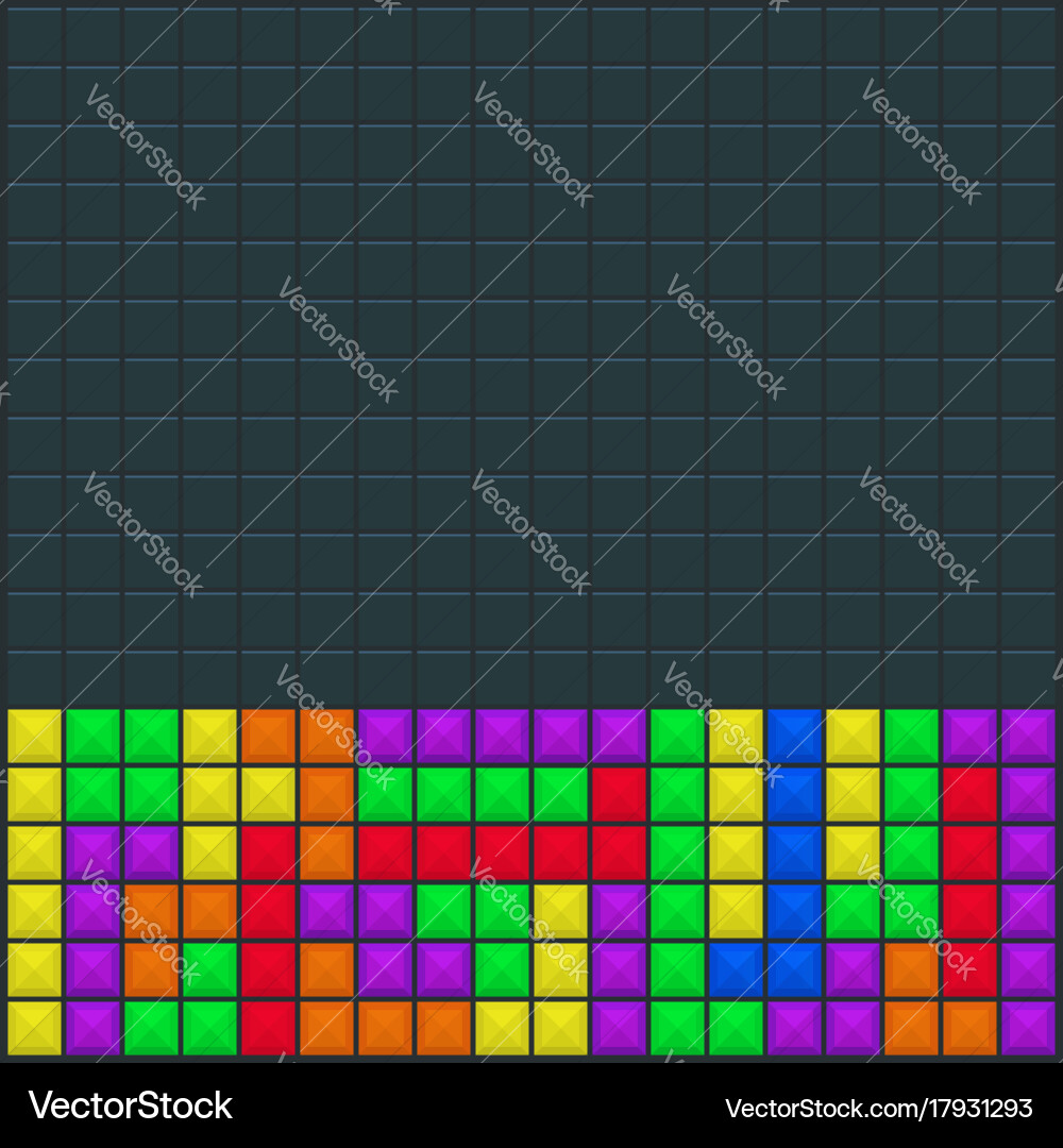 Retro Pixel Block Game Template vector image