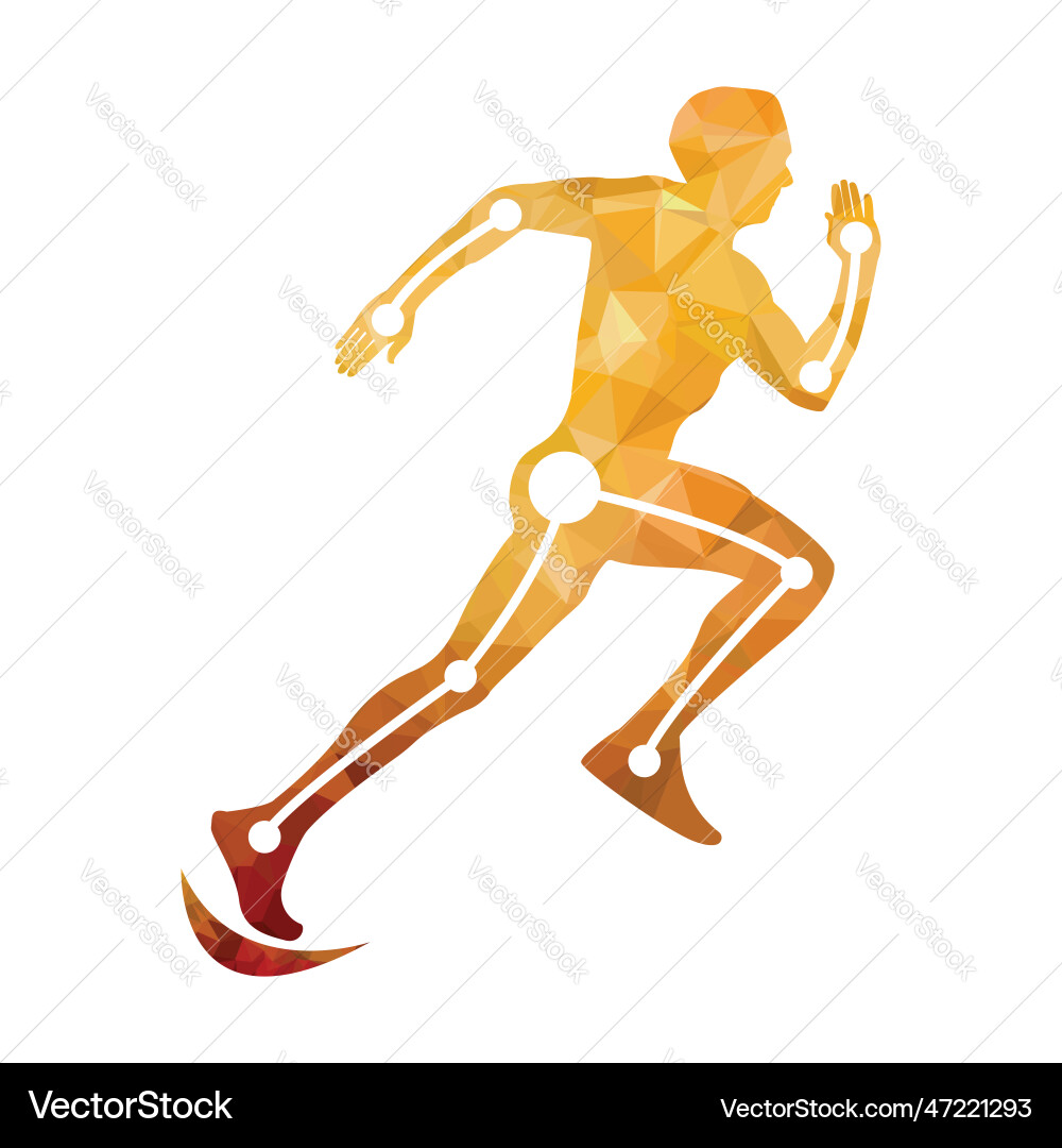 Running man designed using polygonal style Running man designed using polygonal style vector image
