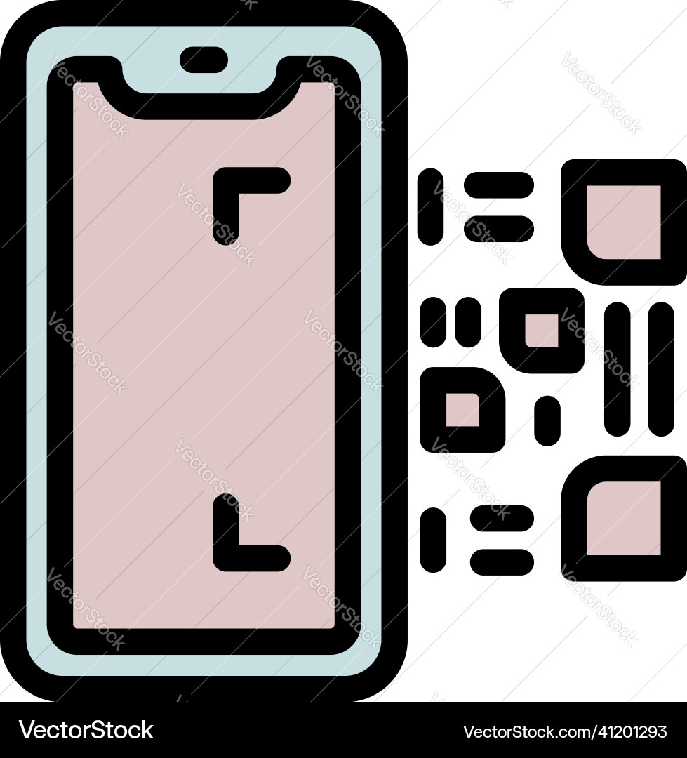 Scan smartphone icon outline screen Scan smartphone icon outline screen vector image