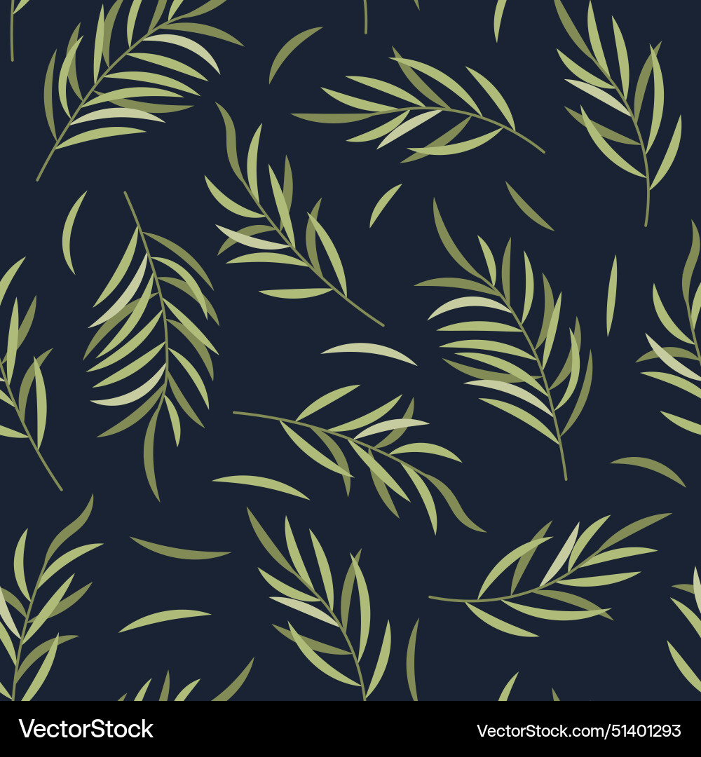 Seamless pattern with palm leaves simple texture Seamless pattern with palm leaves simple texture Vector Image