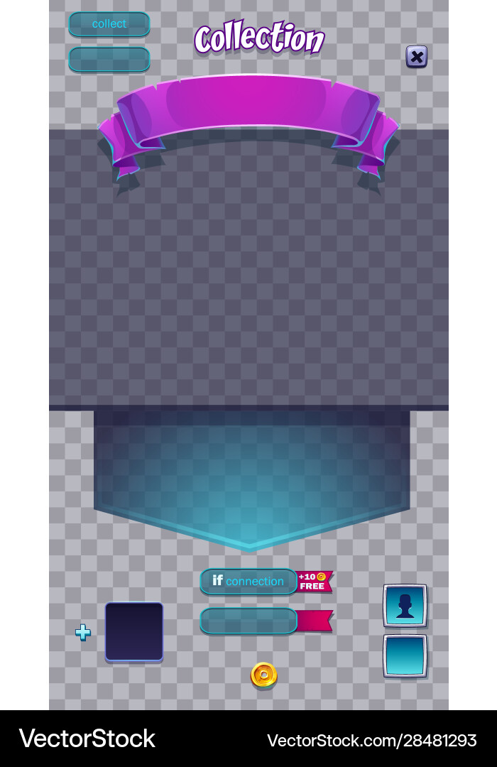 Set buttons a transparent background Vector Image