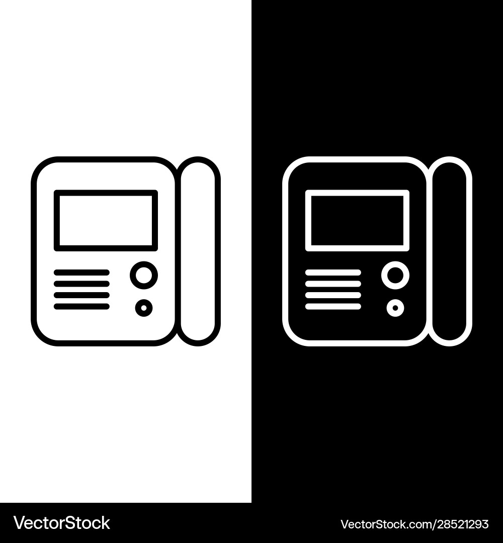 Set line house intercom system icon isolated Set line house intercom system icon isolated vector image