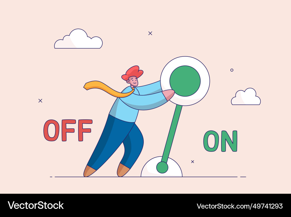 Setting or preference concept turn on switch vector image
