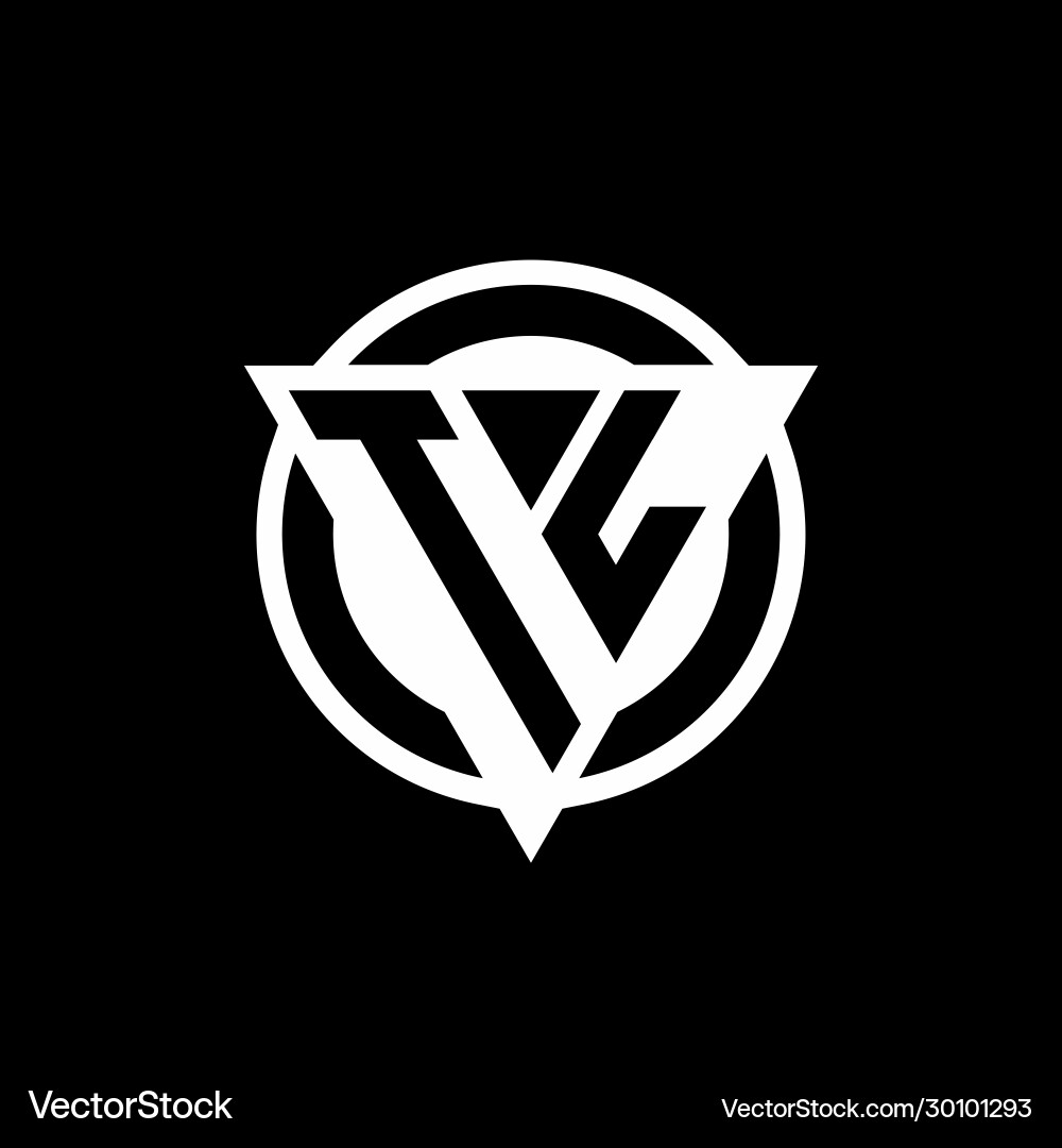 Tl logo with negative space triangle shape Vector Image