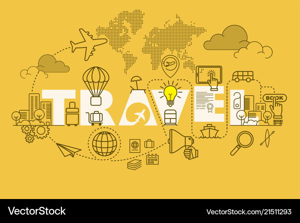 Travel website banner design concept vector image