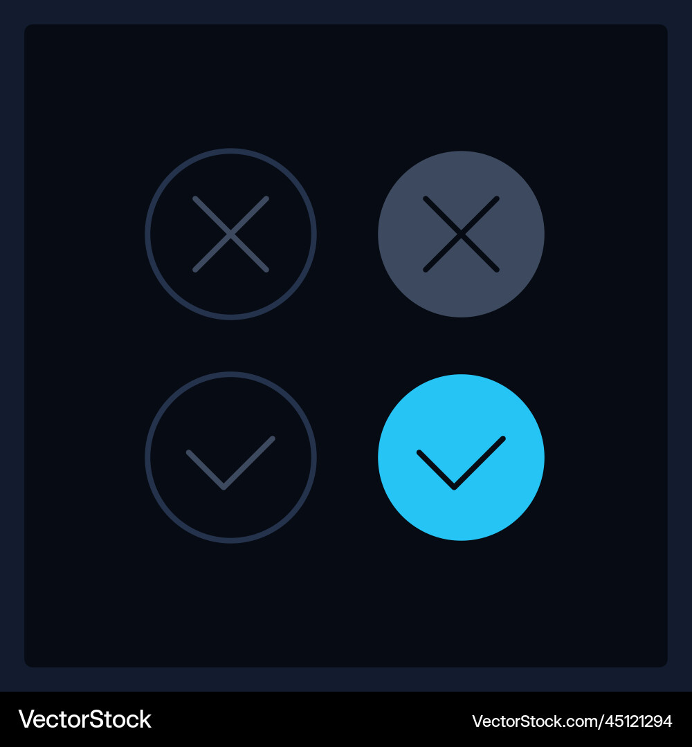 Accept and decline ui elements kit Accept and decline ui elements kit vector image
