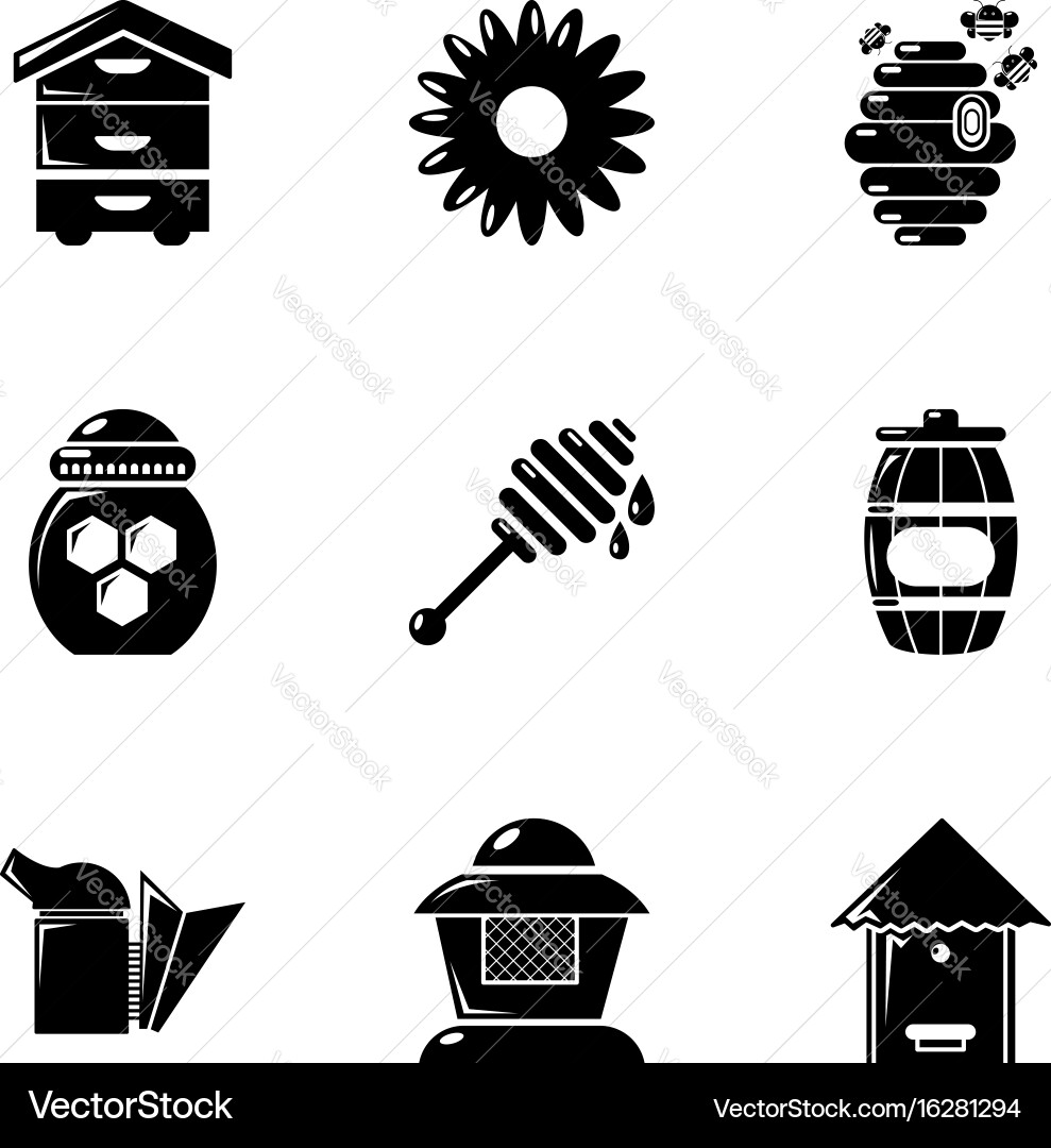 Apiculture icons set simple style vector image
