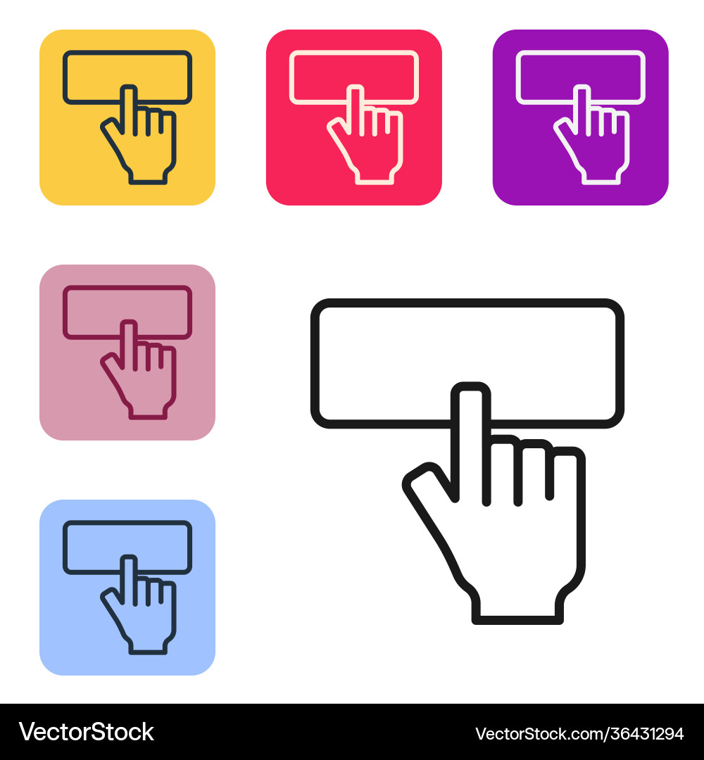 Black line computer keyboard icon isolated vector image