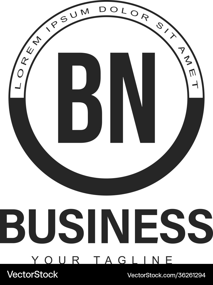 Bn initial a logo design with abstract style Bn initial a logo design with abstract style vector image