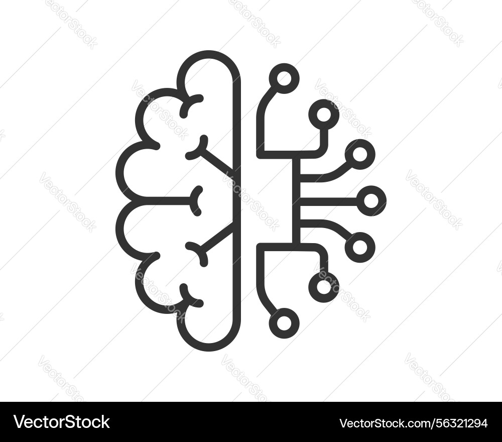 Brain-Computer Interface Icon vector image