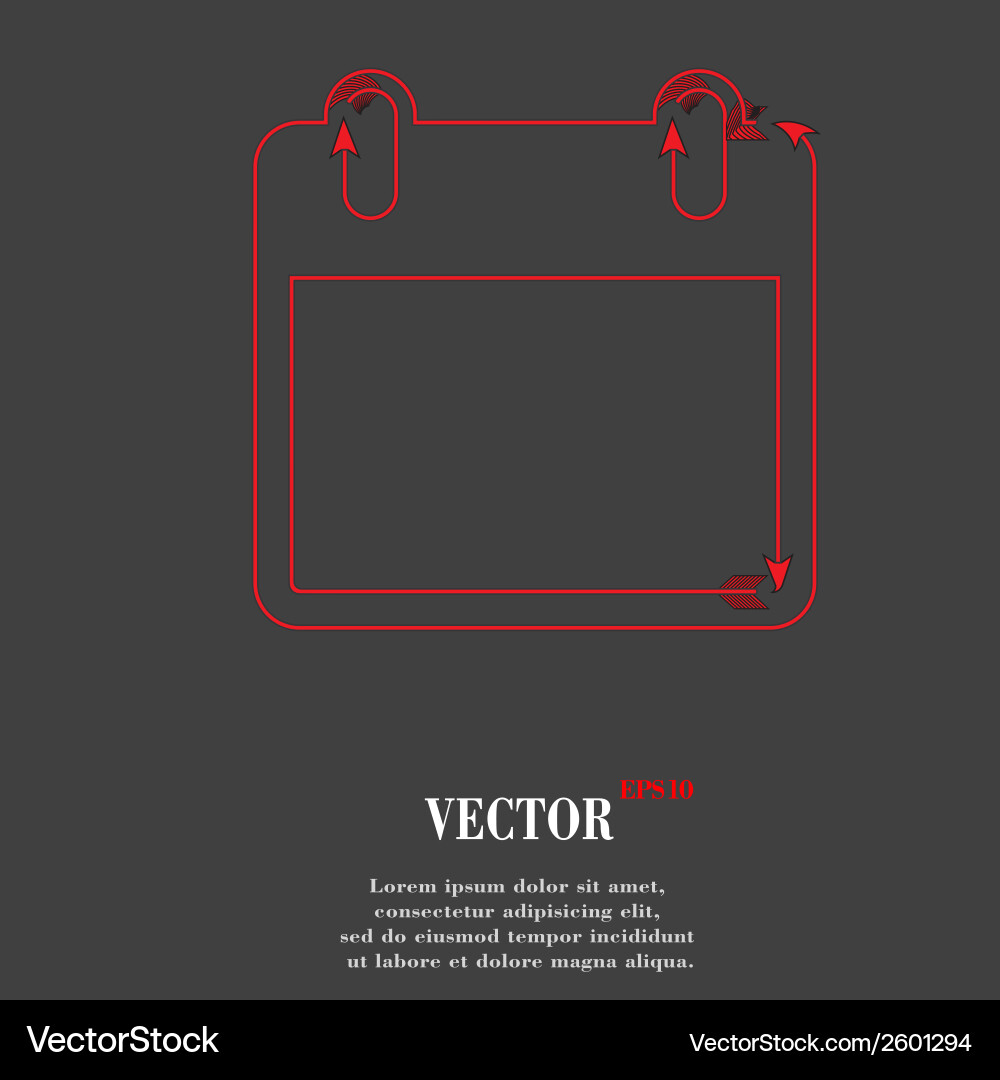 Calendar flat modern web button and space for your vector image