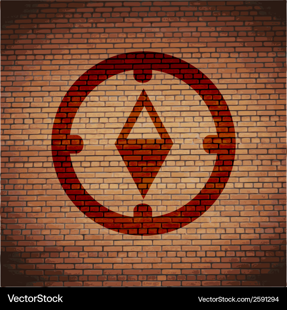 Compass flat modern web button and space for your vector image