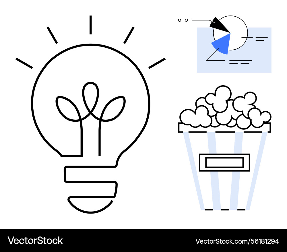 Creative brainstorming with lightbulb data chart Creative brainstorming with lightbulb data chart vector image