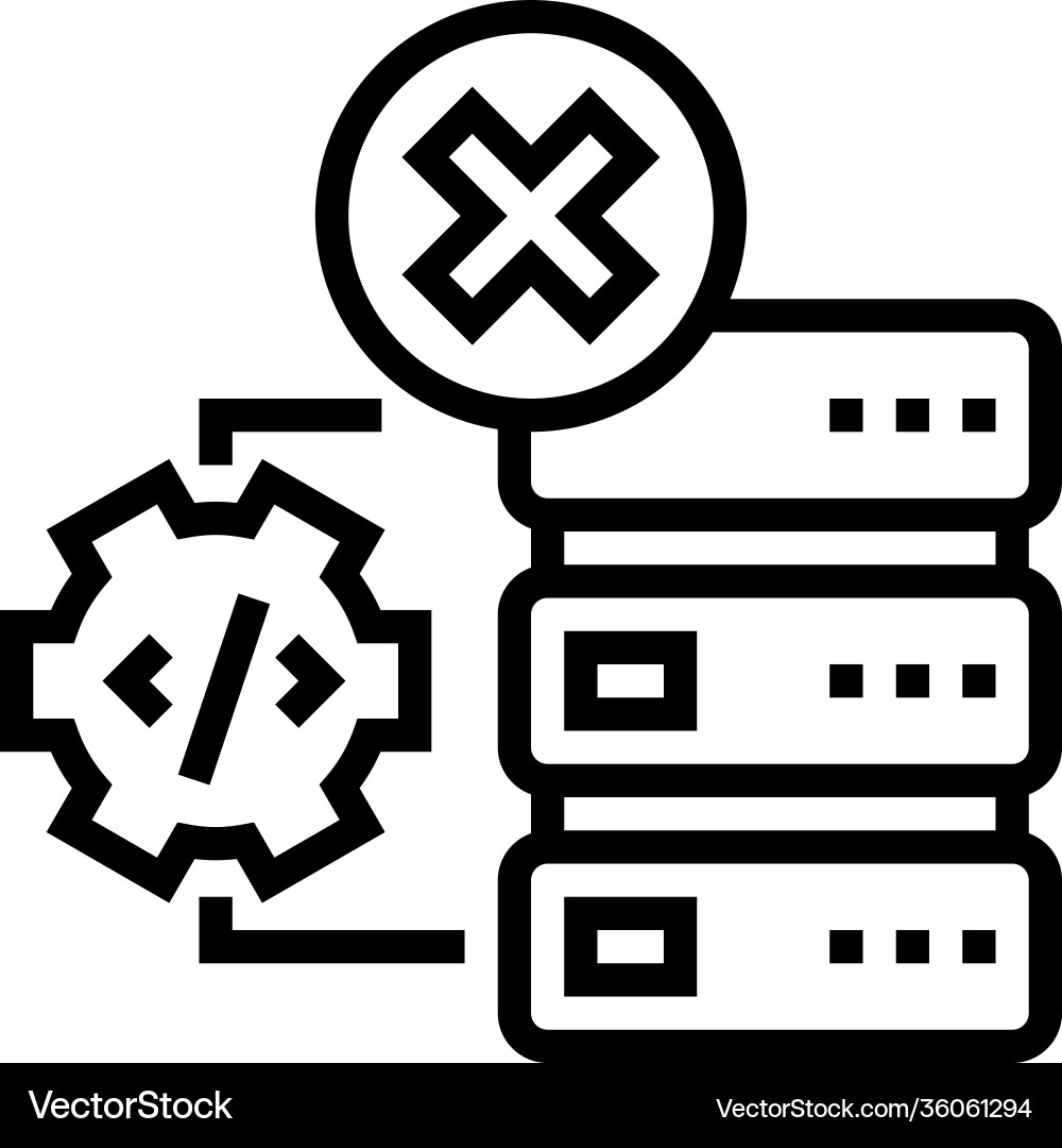 Debugging servers line icon vector image