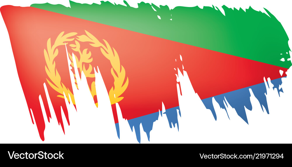 Eritrea flag on a white Eritrea flag on a white vector image
