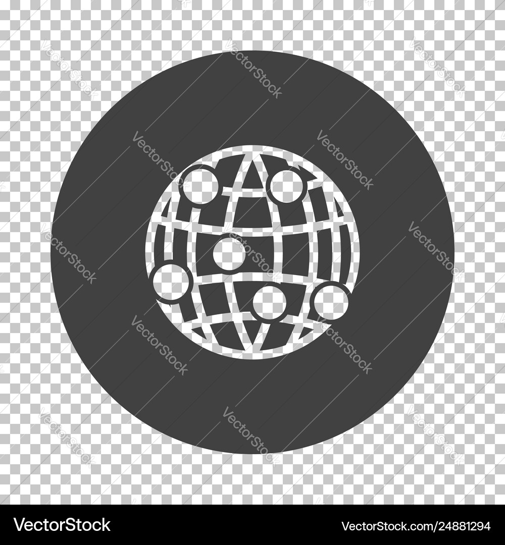 Globe connection point icon Globe connection point icon Vector Image