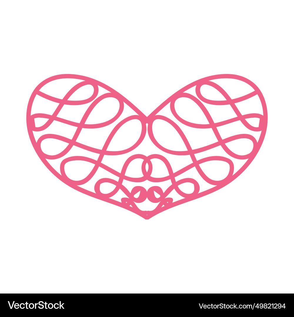 Heart with an openwork pattern open Heart with an openwork pattern open Vector Image