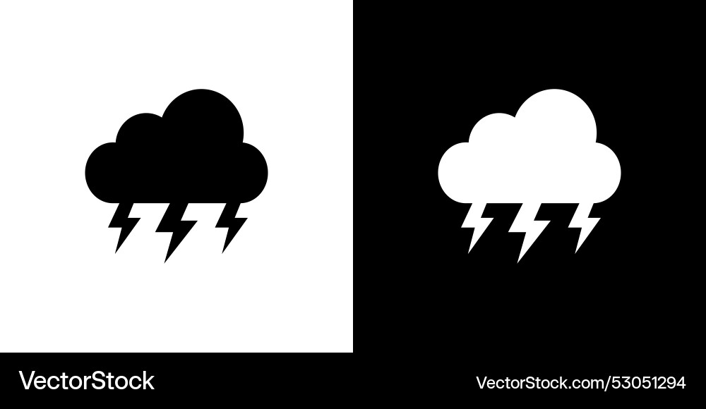 Lightning icon flat fill set collection vector image