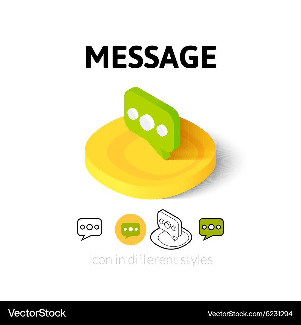 Message icon in different style vector image