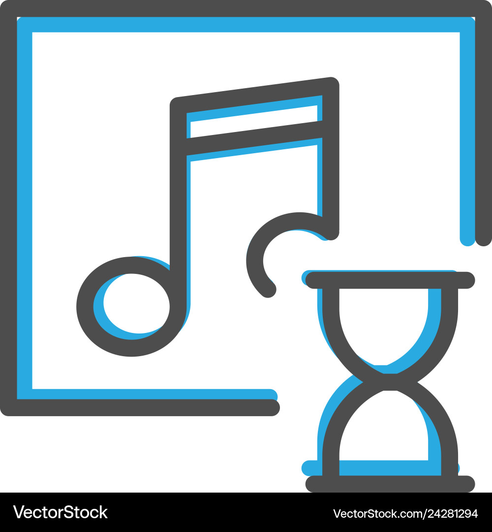 Music player icon design interaction line vector image