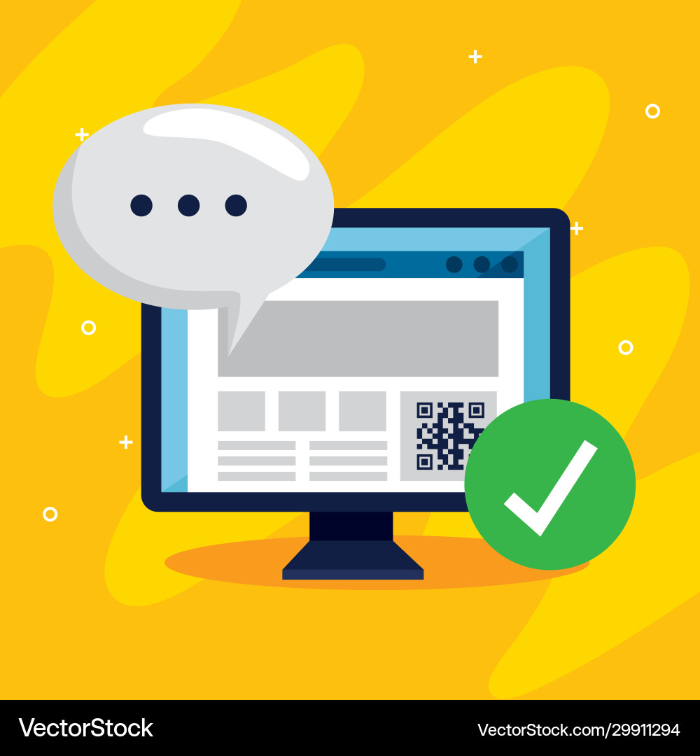 Scannen von Code qr mit Computer und Icons Scannen von Code qr mit Computer und Icons vektorbild