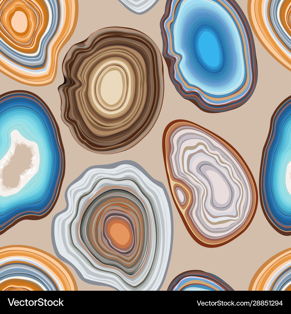 Seamless pattern with geode and agate cuts Vector Image