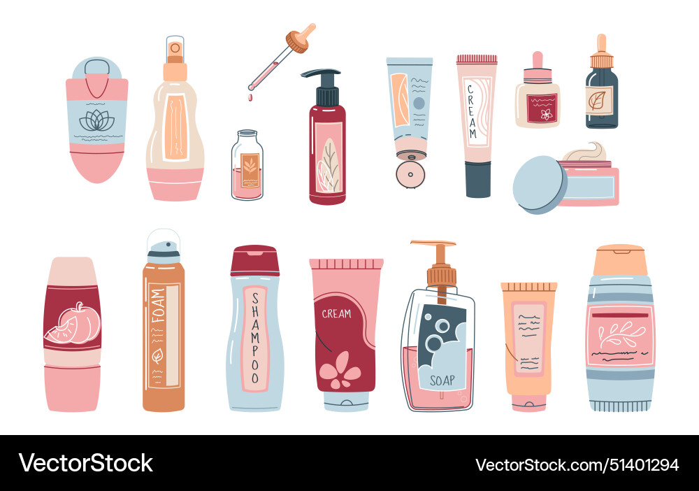 Set of various bottles on an isolated background Set of various bottles on an isolated background vector image