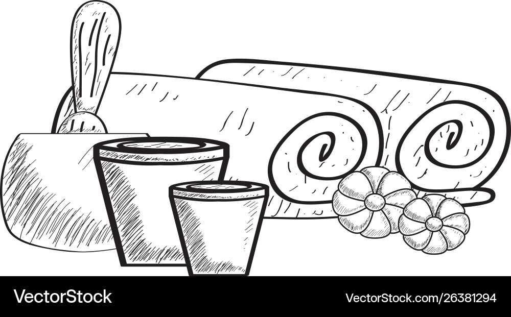 Sketch spa objects vector image