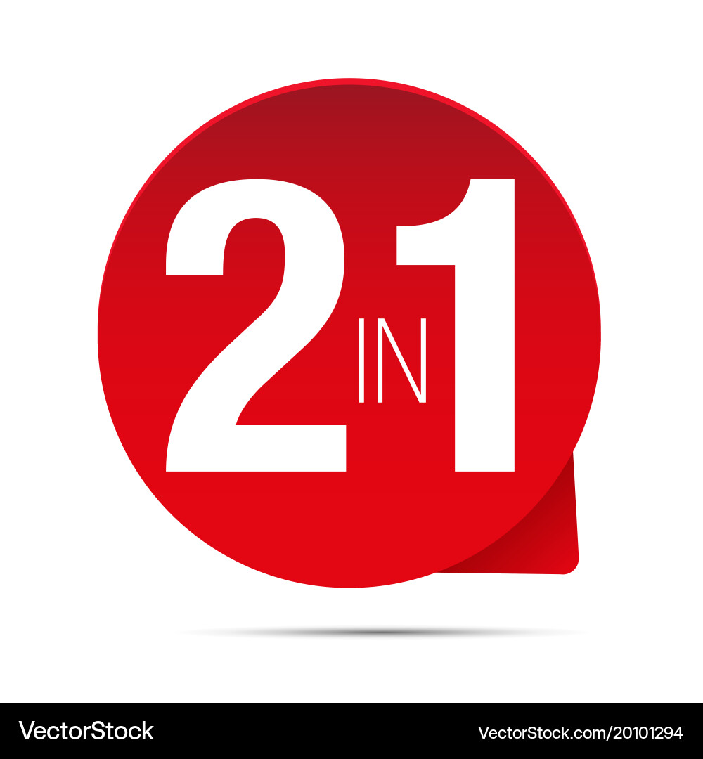 Two in one red label Vector Image