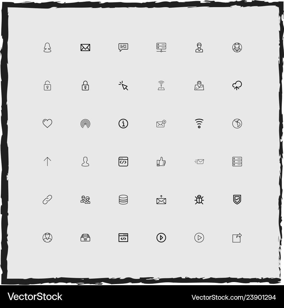 Web simple linear icons set Web simple linear icons set Vector Image