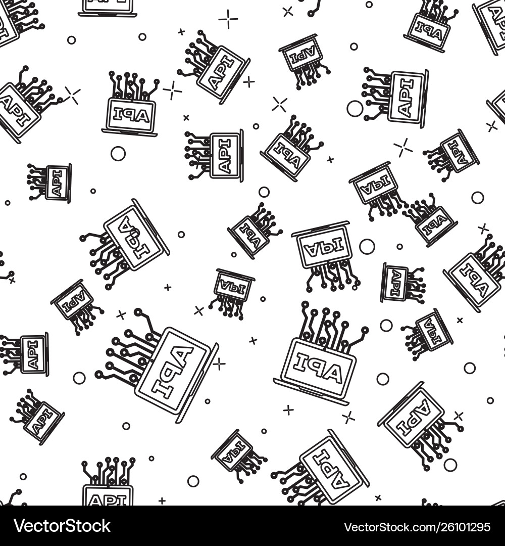 Black computer api interface icon isolated Black computer api interface icon isolated vector image