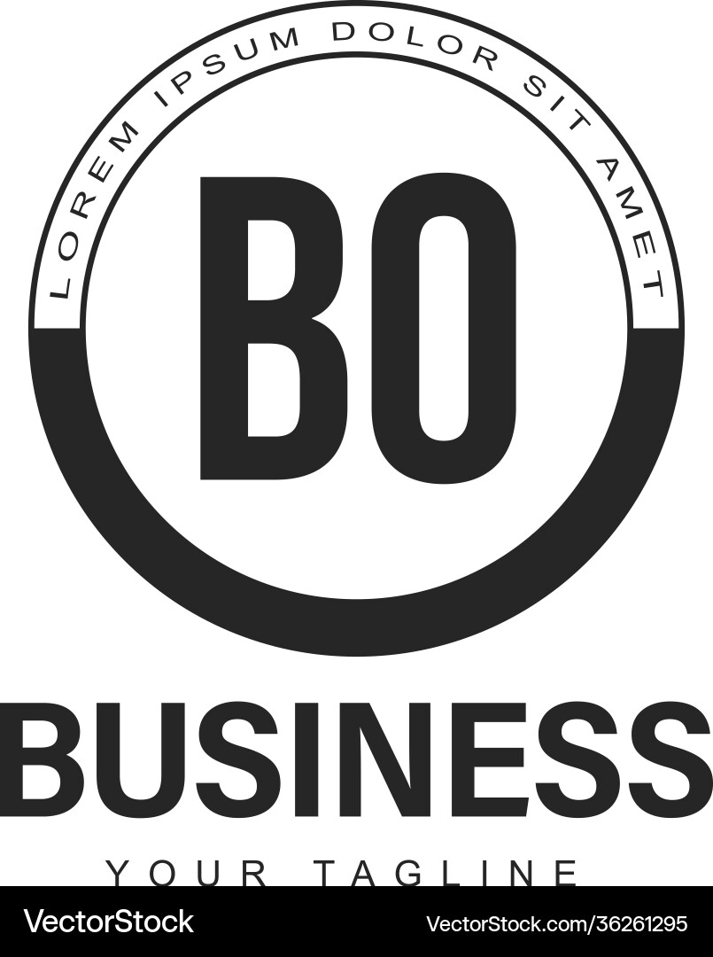 Bo initial a logo design with abstract style Bo initial a logo design with abstract style vector image