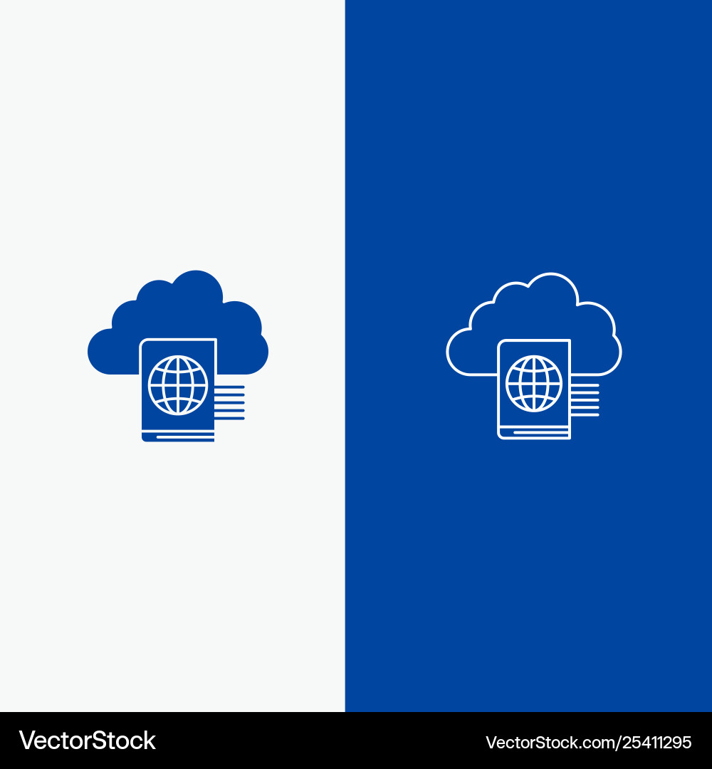 Cloud reading folder upload line and glyph solid Cloud reading folder upload line and glyph solid vector image