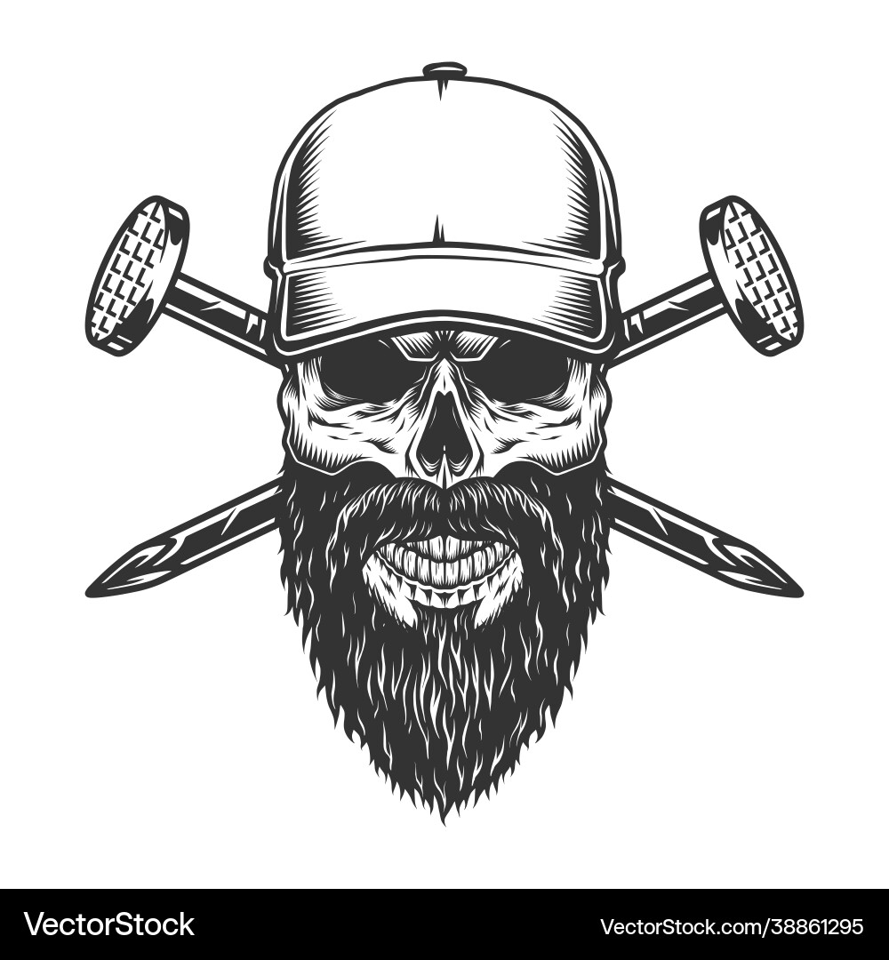 Construction Skull with Nails Vector Image