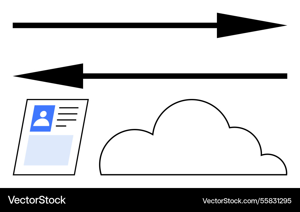 Data transfer concept with arrow movement between Data transfer concept with arrow movement between vector image
