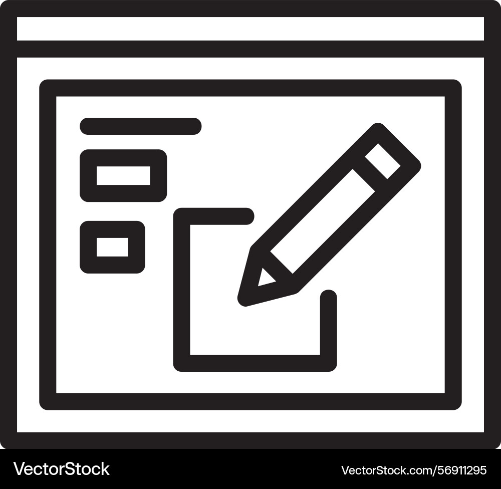 Edit linear style icon design vector image