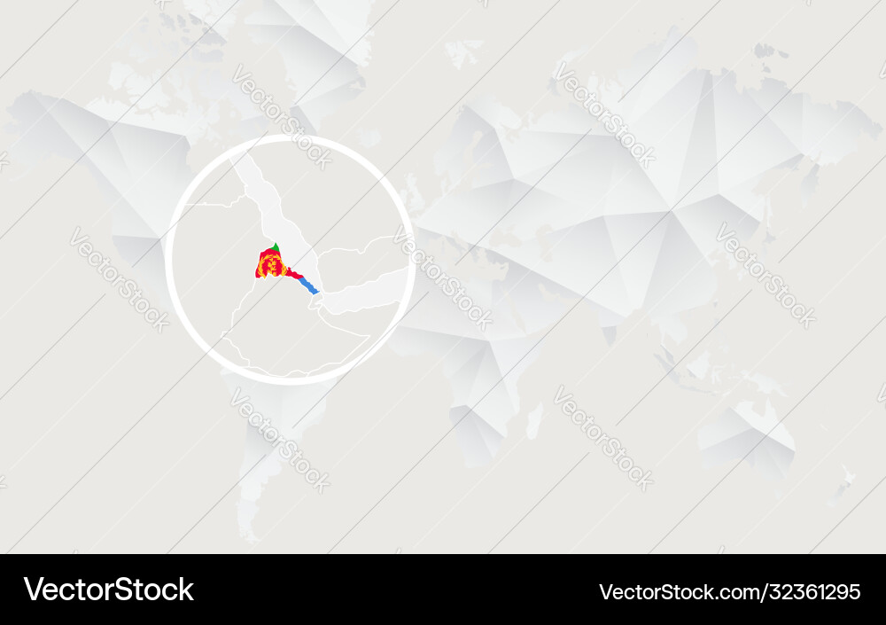 Eritrea map with flag in contour on white vector image