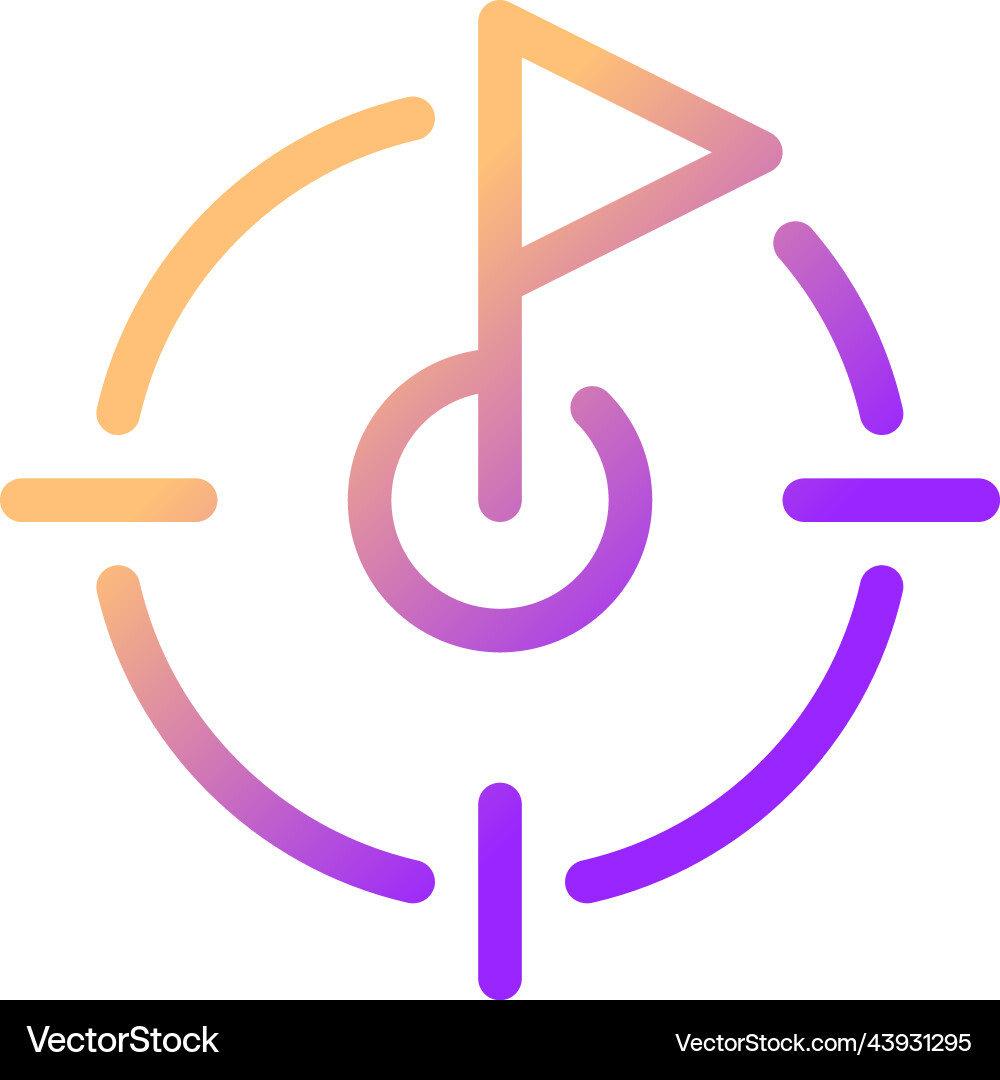Goal setting pixel perfect gradient linear ui icon Vector Image