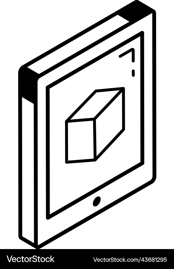 Isometric icon of 3d modelling entity vector image