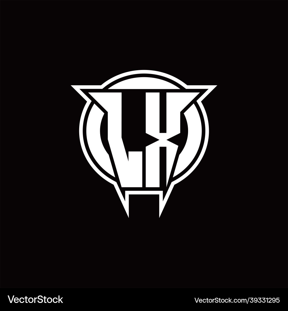 Lx logo monogram with circle rounded shape design Lx logo monogram with circle rounded shape design Vector Image