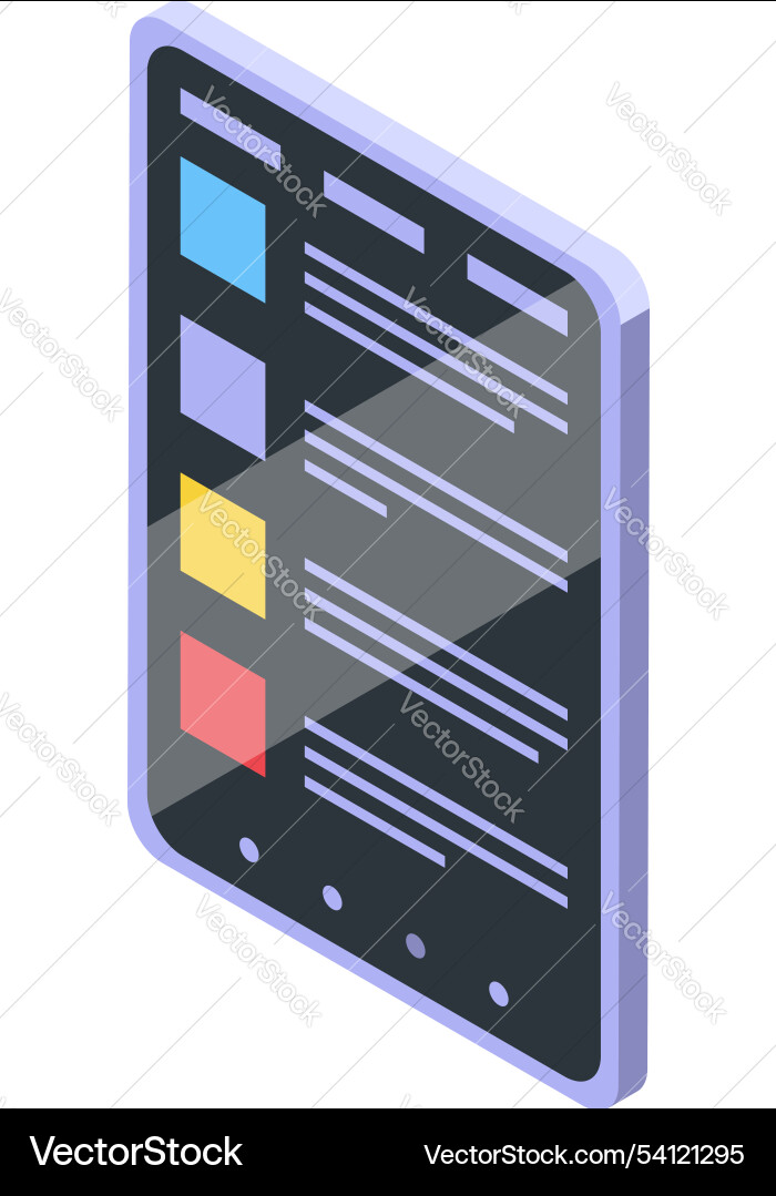 Modern tablet displaying colorful data Modern tablet displaying colorful data vector image