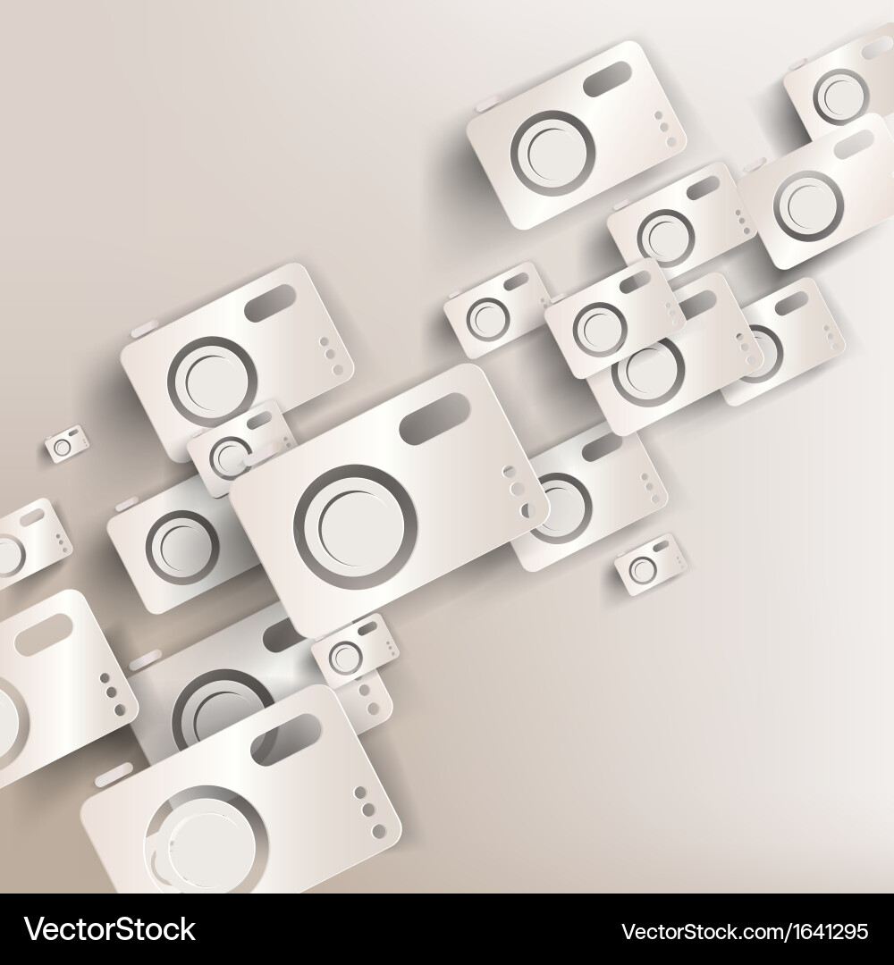 Paper background with photo camera web icon Vector Image
