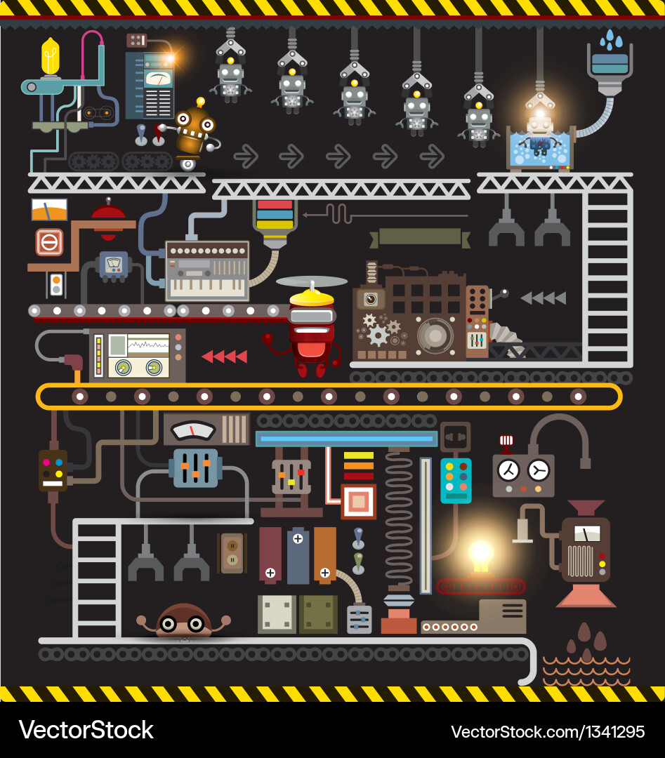 Robot Factory Automation vector image