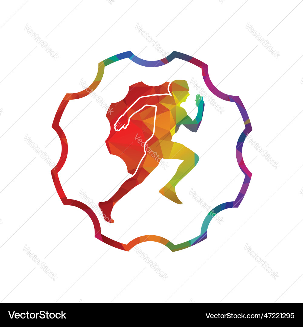 Running man designed using polygonal style Running man designed using polygonal style vector image