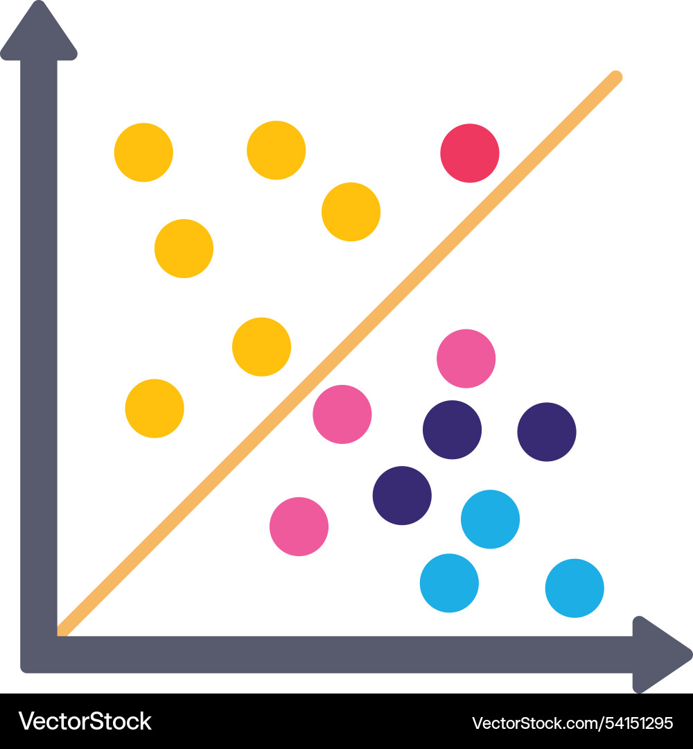 Scatter graph flat icon design Vector Image