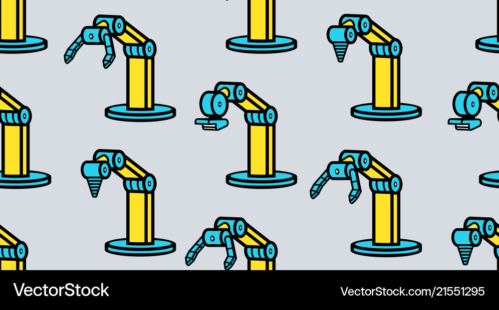 Seamless pattern with robotic arms Seamless pattern with robotic arms Vector Image