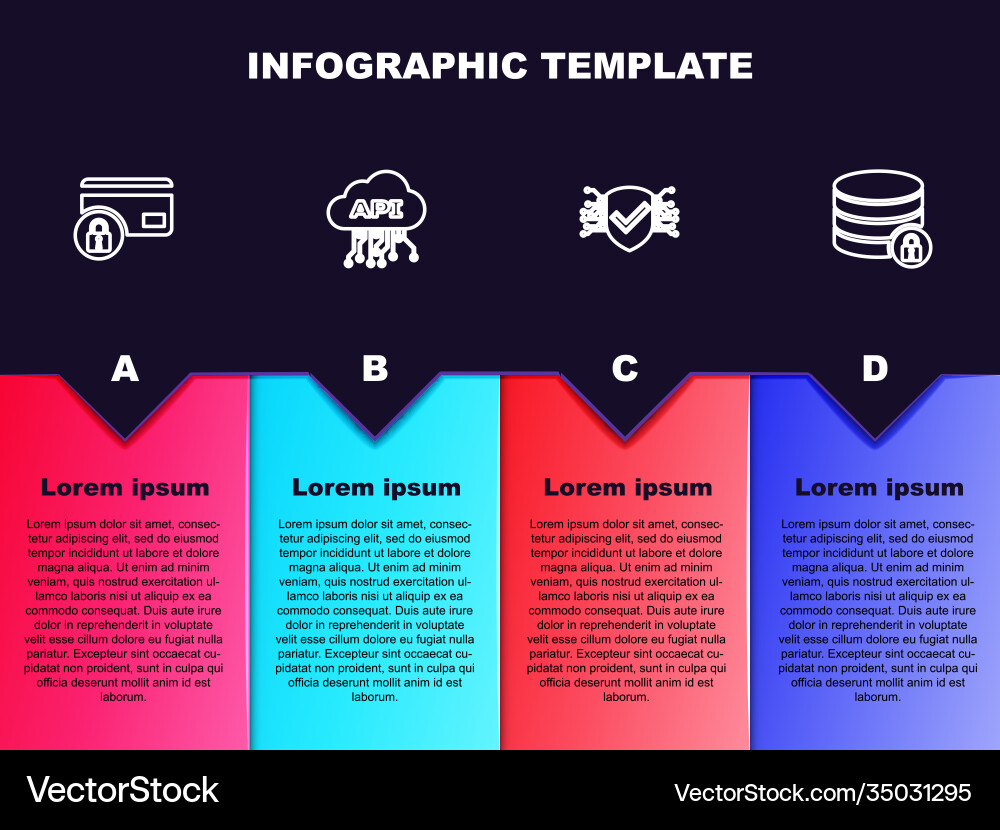 Set line credit card with lock cloud api Set line credit card with lock cloud api Vector Image