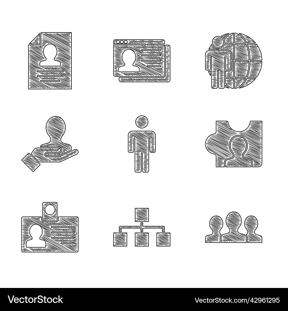 Set user of man hierarchy organogram chart users Set user of man hierarchy organogram chart users vector image